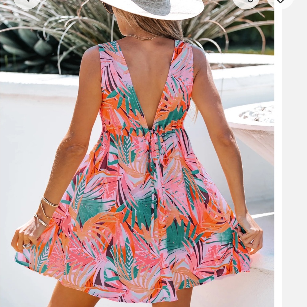 Pink floral dress
